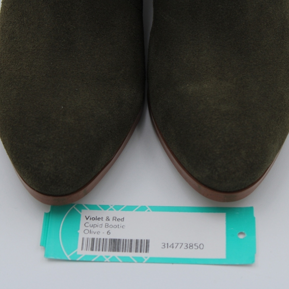 Violet & Red “Cupid” Bootie – Olive Green Suede – Size 6 - Picture 11 of 11